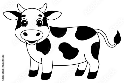 Vector illustration of funny cow cartoon.