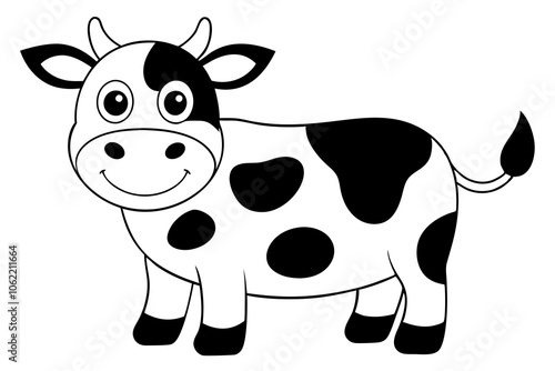 Vector illustration of funny cow cartoon.