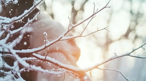 Frosted Red Berries in a Winter Wonderland: A Serene Close-Up Capturing Nature's Icy Beauty winter