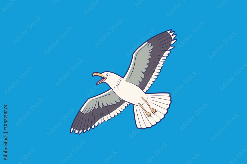 Obraz premium Flying Bird, bird template vector art illustration