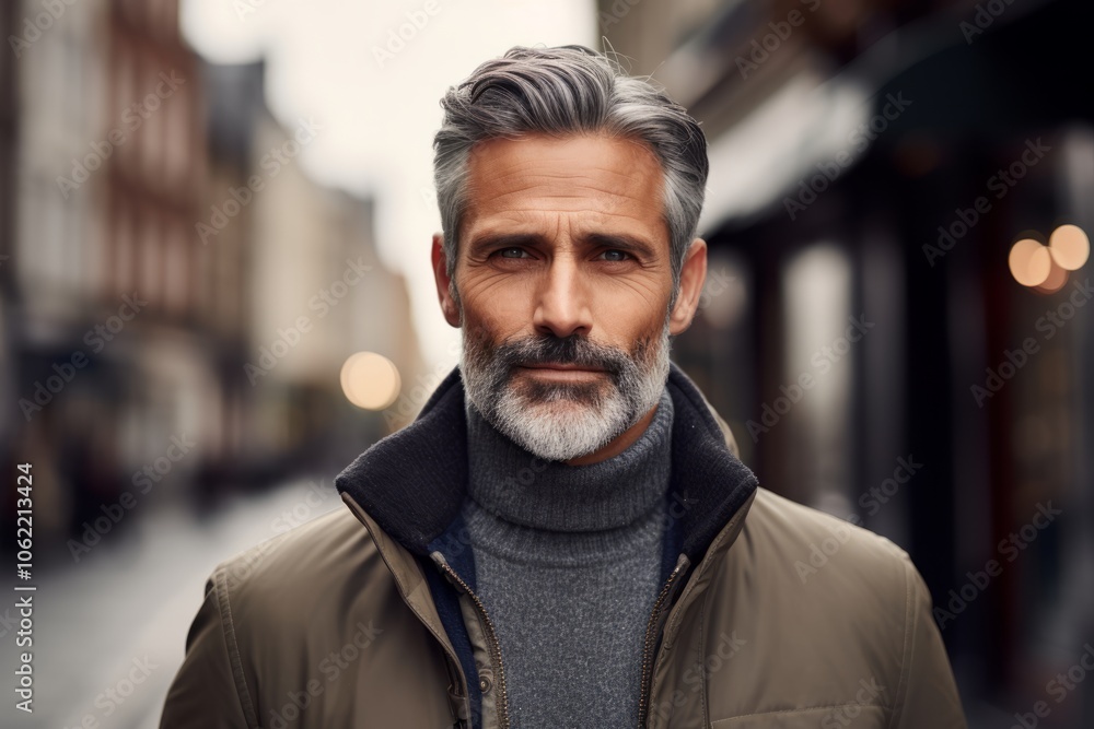 Portrait of a handsome mature man in the city. Men's beauty, fashion. Portrait of a handsome mature man in the city. Men's beauty, fashion.