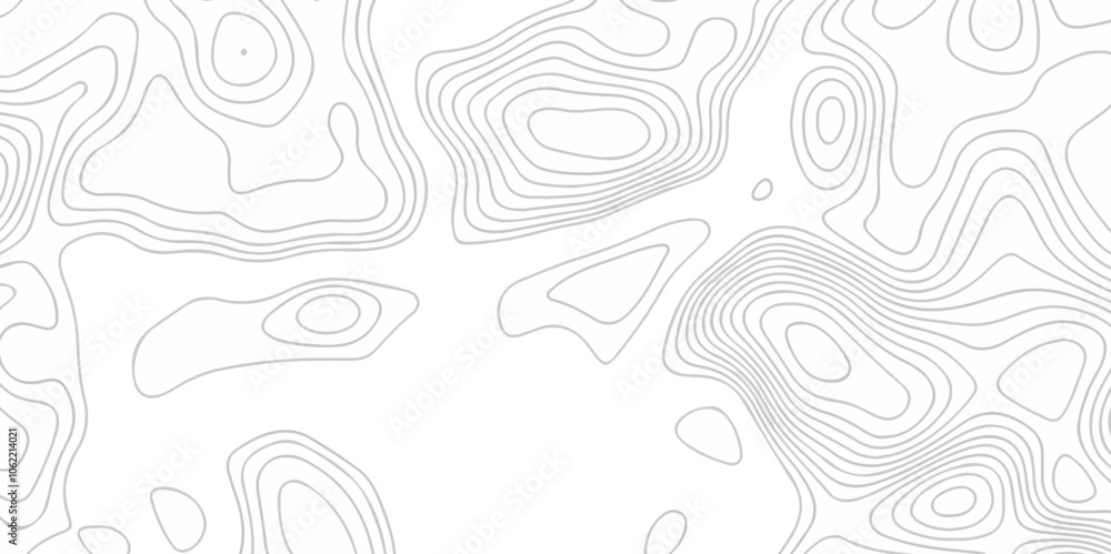 Fototapeta premium Vector lines pattern seamless sea map topography design. White wave paper curved reliefs Contour maps
