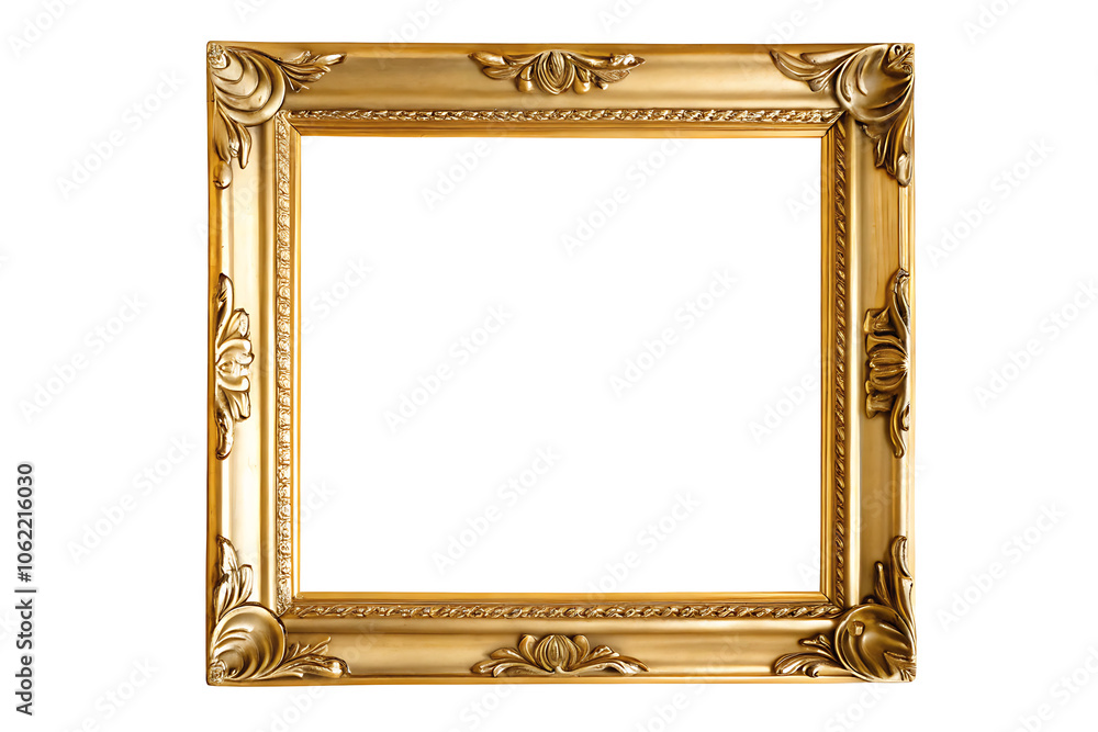 Gold frame isolated on white background .AI GENERATED Gold frame isolated on white background .AI GENERATED