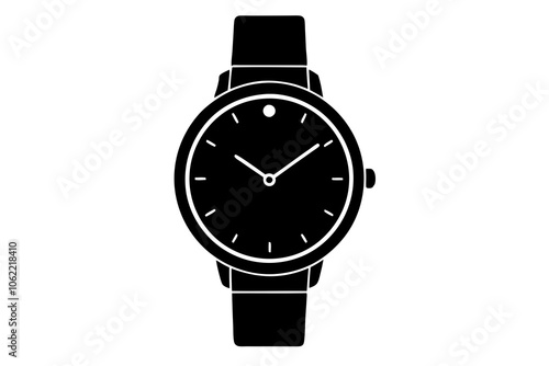 Best hand watch Silhouette Vector illustration, hand watch vector silhouette illustration, watch silhouette vector illustration, white background.