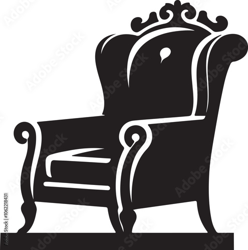 Armchair Silhouette,  Armchair Black And White Design 