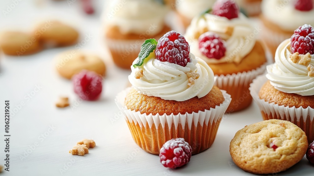 Raspberry Cupcake with Frosting Raspberry Cupcake with Frosting