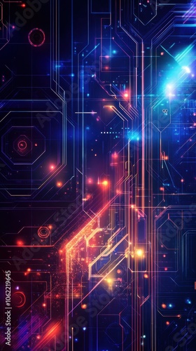 Futuristic Digital Circuit Background 