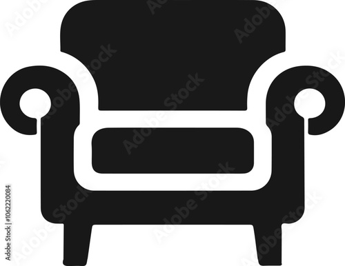 Armchair Silhouette,  Armchair Black And White Design 