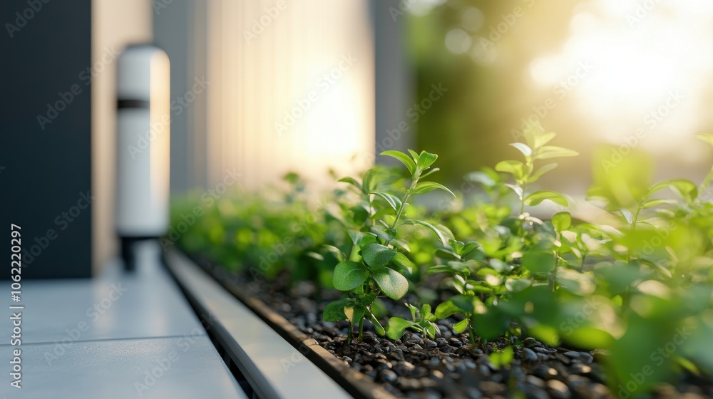 Fototapeta premium Eco-Friendly Drip Watering System for Plants