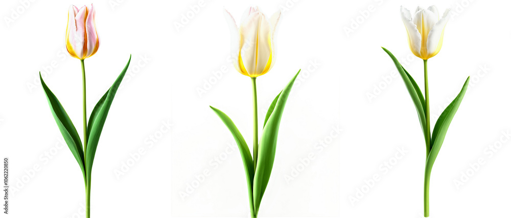 Obraz premium Beautiful Tulip Flowers, Isolated or Die Cut on Transparent Background.