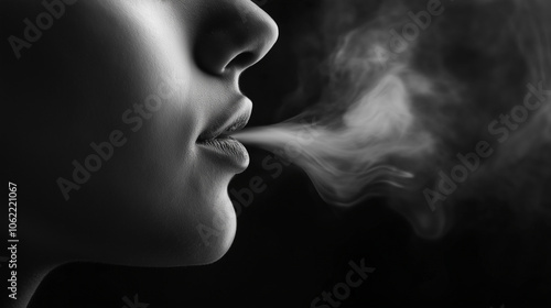 smoke on black background, AI Generated