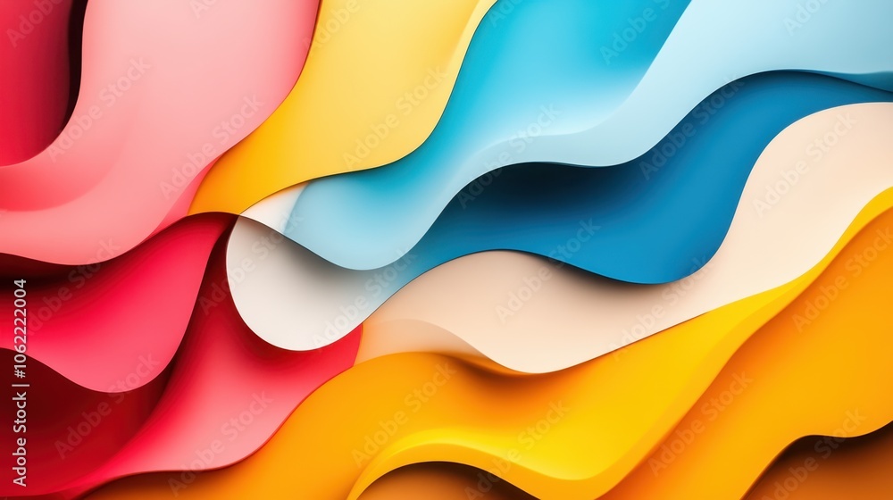 Colorful 3D Abstract Paper Waves Colorful 3D Abstract Paper Waves
