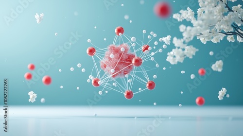 An animation showing how electrons jump between energy levels when atoms absorb or release energy, illustrating basic atomic theory in a visually appealing way. photo