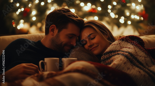 couple at christmas time