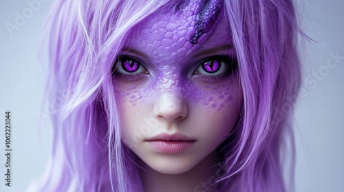 Beautiful fairy girl fairy, magical creature half human half dragon, movie or cartoon character