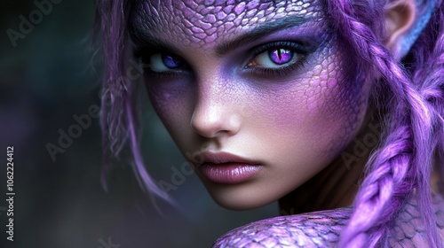 Beautiful fairy girl fairy, magical creature half human half dragon, movie or cartoon character