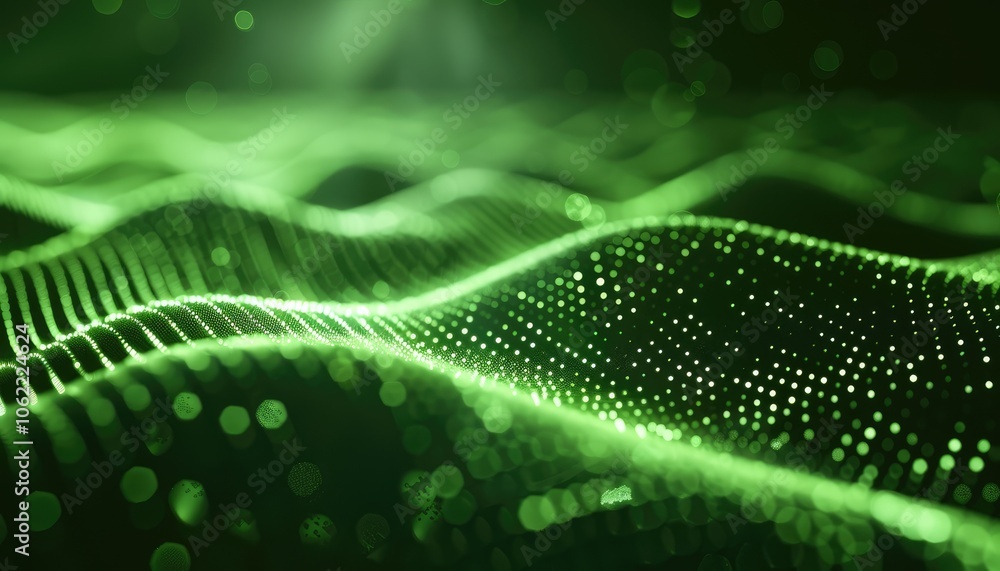 Abstract Green Light Pattern with Blurred Bokeh Effects Abstract Green Light Pattern with Blurred Bokeh Effects