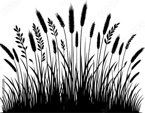 Grass silhouette vector icon. Growing Grass and Tall Grass Silhouettes and Symbols