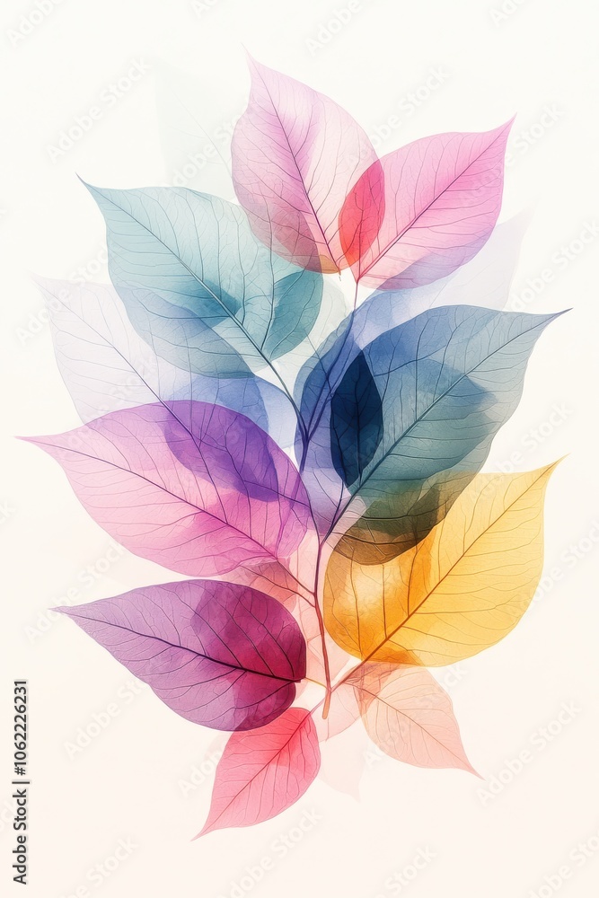 Delicate Colorful Transparent Leaf Illustration Delicate Colorful Transparent Leaf Illustration
