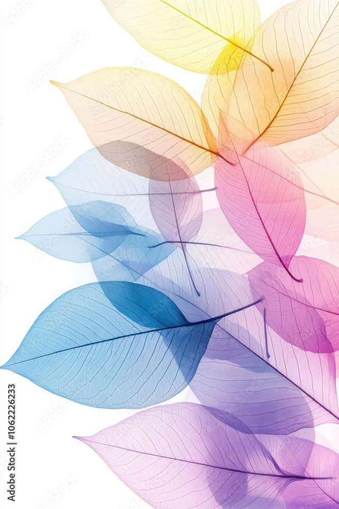 Colorful Transparent Leaves Illustration Colorful Transparent Leaves Illustration