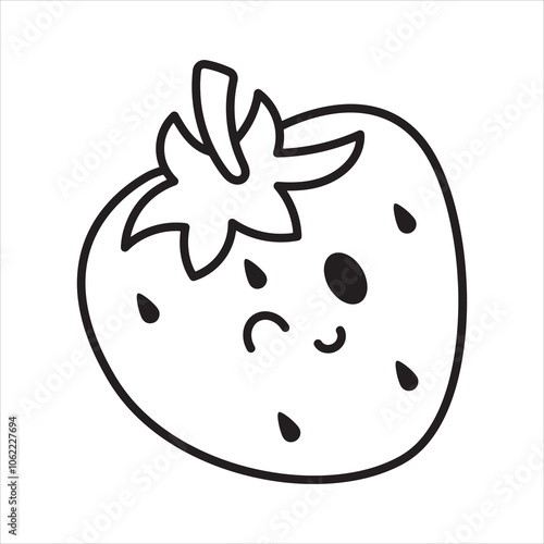 Strawberry fruit art for coloring pages illustration vector