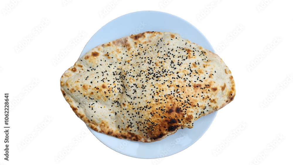 The balloon bread, a kind of pide bread topped with seeds of sesame and black cumin, and hot served for eating with mezes in kebap restaurants. The balloon bread, a kind of pide bread topped with seeds of sesame and black cumin, and hot served for eating with mezes in kebap restaurants.