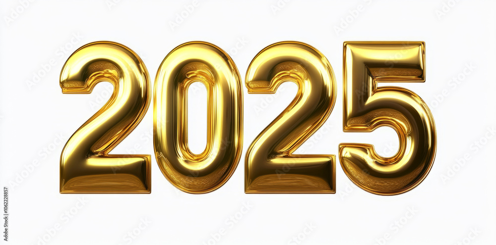 golden text 2025 isolated on a white background golden text 2025 isolated on a white background