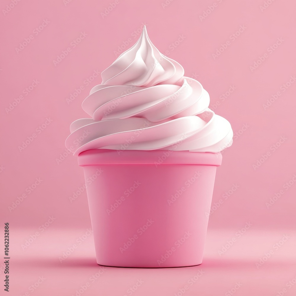 Delectable Delight: A Soft, Whimsical Cupcake on a Pastel Pink Background Delectable Delight: A Soft, Whimsical Cupcake on a Pastel Pink Background