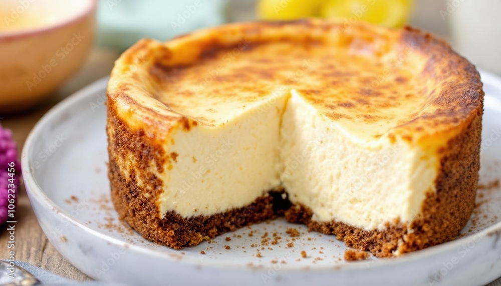 Classic Cheesecake with Golden Crust and Creamy Filling Classic Cheesecake with Golden Crust and Creamy Filling