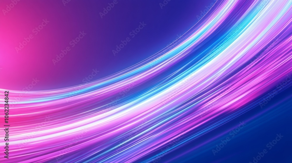 Purple and blue neon lights wave on dark background Purple and blue neon lights wave on dark background