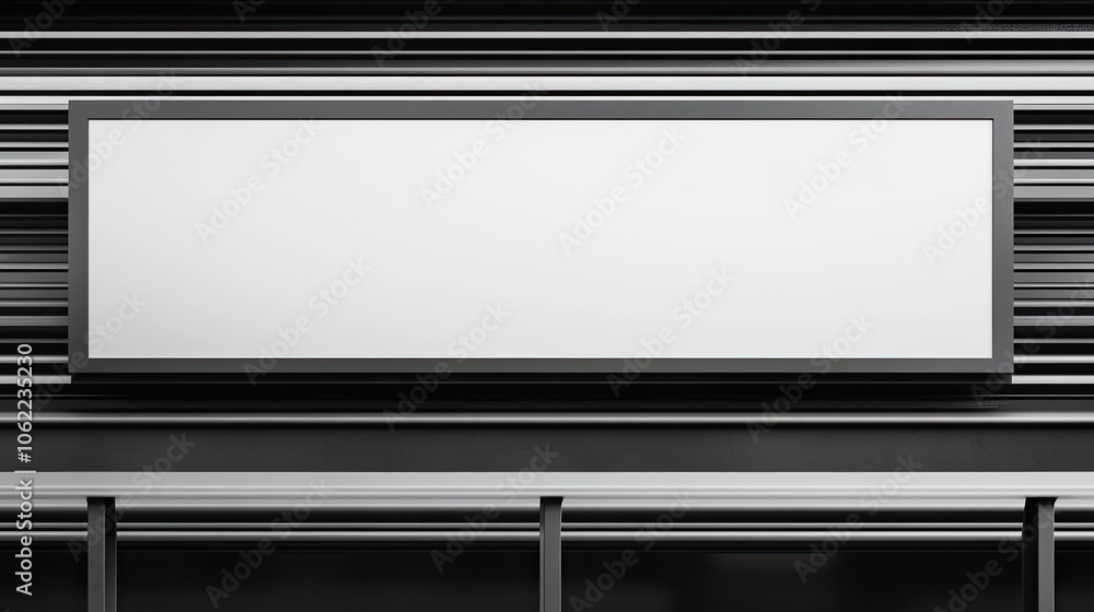 Blank white banner hanging over a stadium railing, ready for customized sports or concert advertisements with stadium seating in view. Blank white banner hanging over a stadium railing, ready for customized sports or concert advertisements with stadium seating in view.