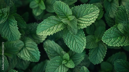  Mint Leaves Background, 8K Realistic Lighting, Highly Detailed