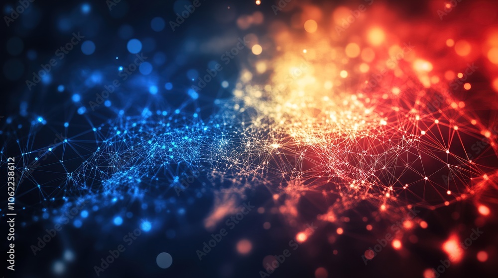 Obraz premium Abstract France Flag Network Background