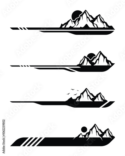 Outdoor mountain concept car wrap vinyl sticker set