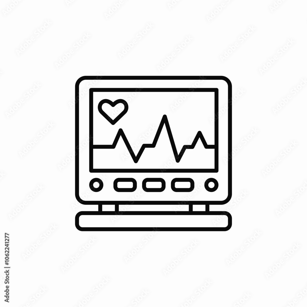 ecg heart rate monitor icon sign vector ecg heart rate monitor icon sign vector