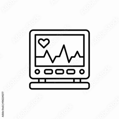 ecg heart rate monitor icon sign vector