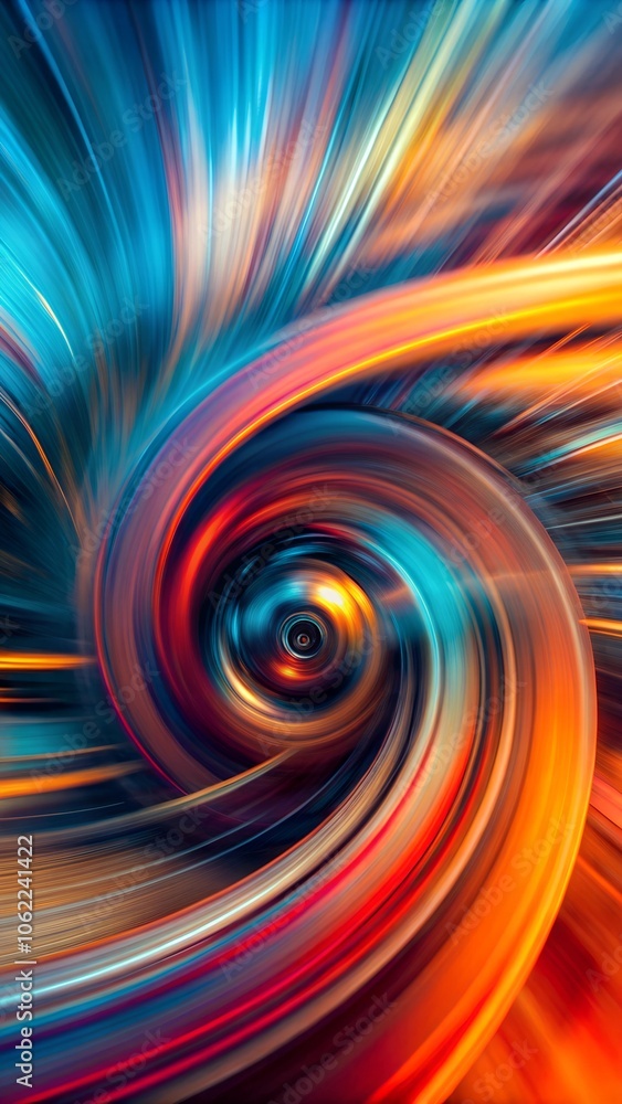 Abstract colorful swirl with dynamic motion and vibrant shades of blue ...