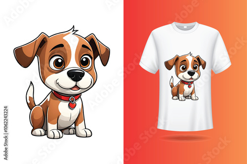 Cute tiny dog for t shirt design illustration vector