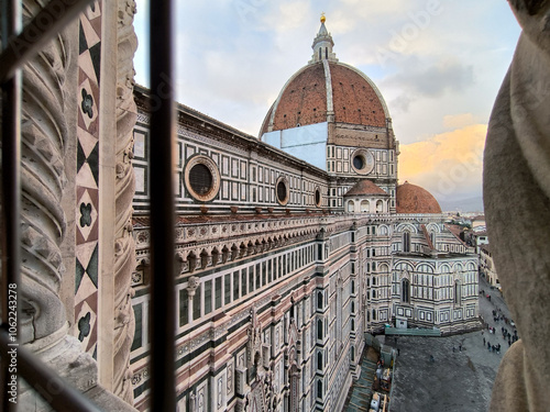 Window View of Brunelleschi's Dome and Florence Cathedral Architecture