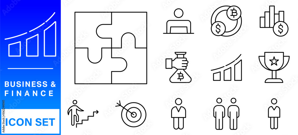 Business and Finance web icons in line style. Money, bank, contact, infographic. Icon collection. Vector illustration Business and Finance web icons in line style. Money, bank, contact, infographic. Icon collection. Vector illustration