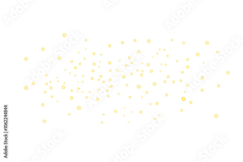 Scattered gold glowing stars dust light effect isolated on transparent background. Sparkling particles. Glittering dust with sparks. Magic festive party decoration design elements. PNG 