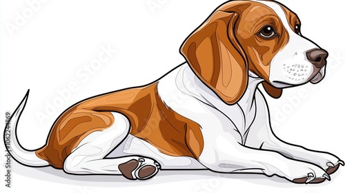 Petit Basset Griffon Venden sits silently pure white background exhibiting its charming wiry coat and focused demeanor carefully crafted minimalist artwork. photo