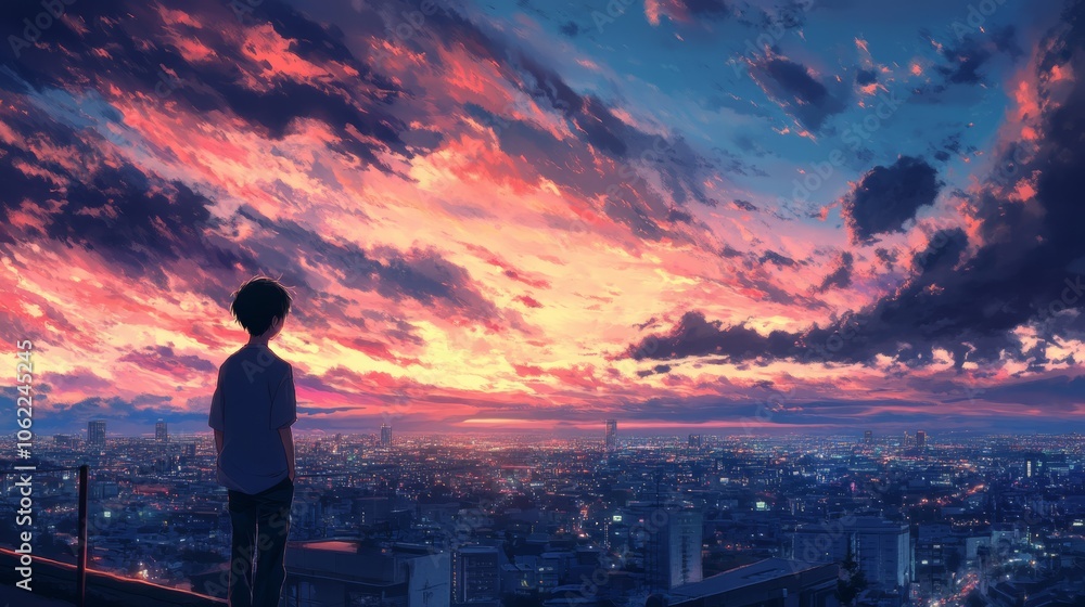 Fototapeta premium Anime style of a
