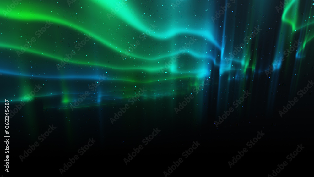 Fototapeta premium Northern Lights Aurora Borealis Background.