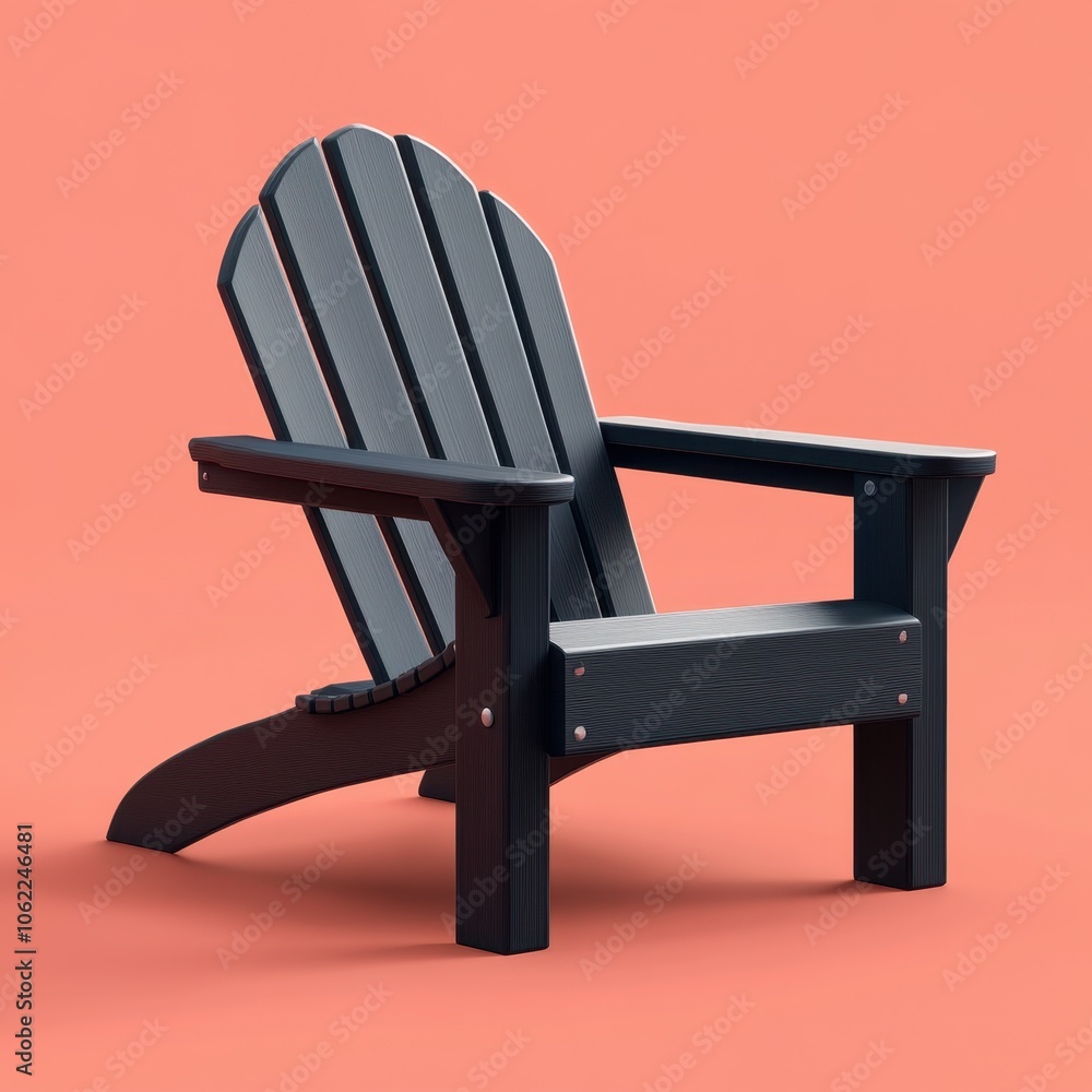 Minimalist Adirondack Chair in Coral