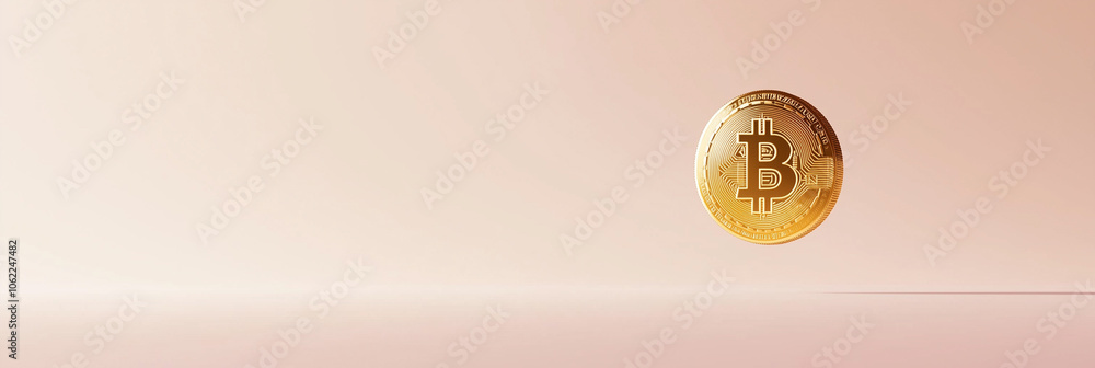 Bitcoin coins illuminated by vibrant light Bitcoin coins illuminated by vibrant light