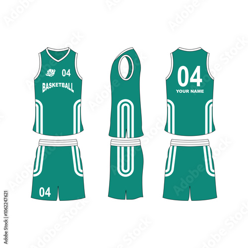 Basketball jersey set template collection.