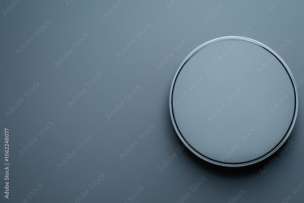 Minimalistic circular object on gray background Minimalistic circular object on gray background
