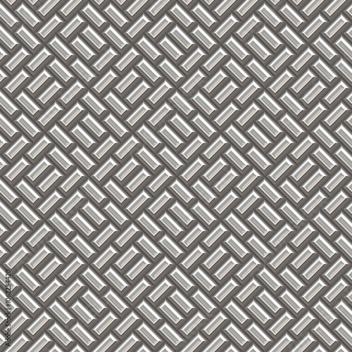 Bumped metal, seamless background. Seamless Hi-res (8000x8000) texture of metal wall or floor. Iron diamond plate industry realistic seamless pattern.