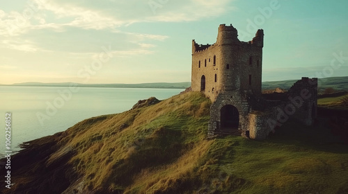 Historic Irish Castle with Lush Green Landscape